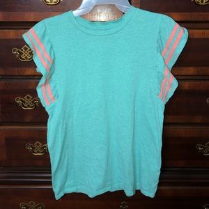 Girls Ruffle Sleeve Tee, XL (16)